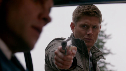 Dean encourages Henry to get out of the Impala.